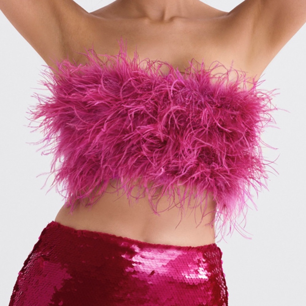 FENELLA HOT PINK TRIMMED BANDEAU